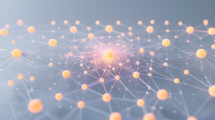 Abstract Digital Connection with Glowing Wireframe, Tech Flow, and Futuristic Background