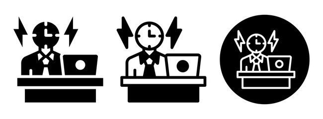 Hard Work Icon Collection Glyph & Mixed Style