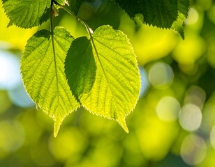 Sunlit Linden Leaves - A Glimpse of Summers Green Embrace.