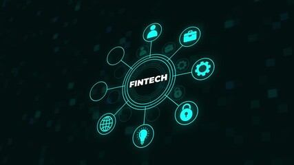 Explore the future of finance with this fintech concept.digital innovation and technology in the financial sector.