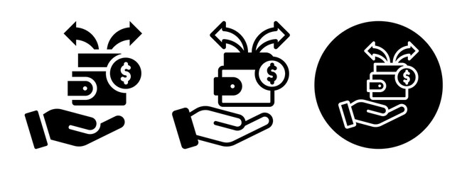 Spending Money Icon Collection Glyph & Mixed Style