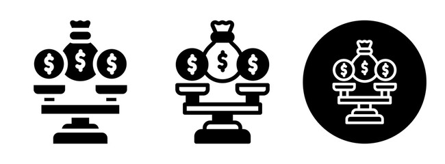 Budget Balance Icon Collection Glyph & Mixed Style