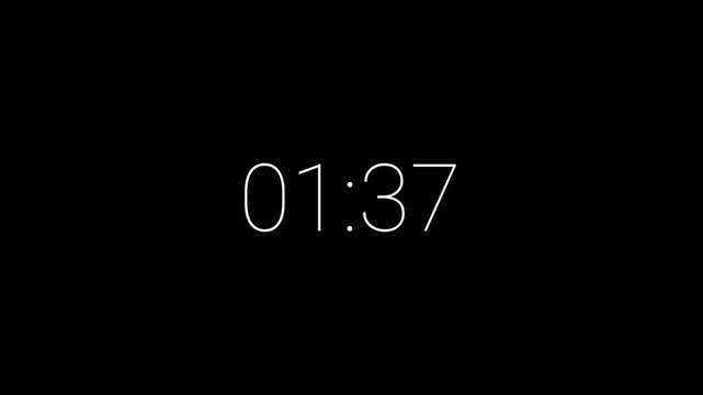 10 second timer countdown animation, countdown timer animation from 10s to 0s countdown timer animation on transparent on black background.4k animation