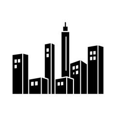 Fototapeta premium City Buildings Icon Black