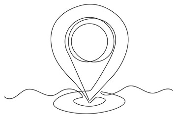 Abstract location icon continuous one line drawing minimal illustration
