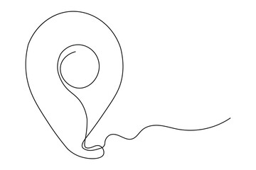  Location icon continuous single line drawing in simple minimalist form
