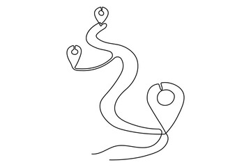 Simple one line drawing of location icon minimal outline artwork