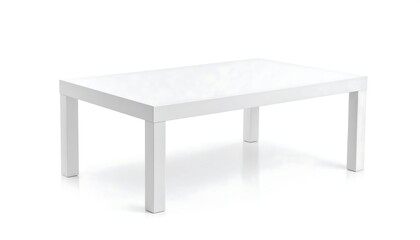 Simple white rectangular coffee table