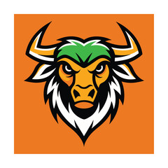 Buffalo Head Mascot Logo Design