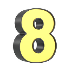 3D Illustration of the Number Eight.