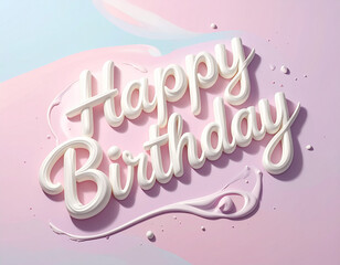 クリームでHappy Birthday（生成AI　Generated Image）	
