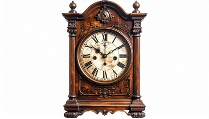 antique clock isolated on white