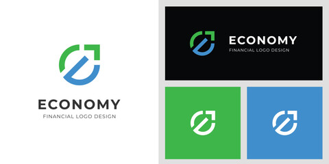 Business Economy Logo Design with Letter E and Upward Arrow Symbol Growth and Financial Success Graphic Concept for Finance, Corporate, Startup, and Investment Branding