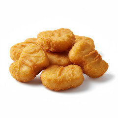 Fototapeta premium group of golden-fried chicken nuggets with varying, irregular shapes