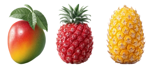 Fresh Fruits Isolated on Transparent Background for Design