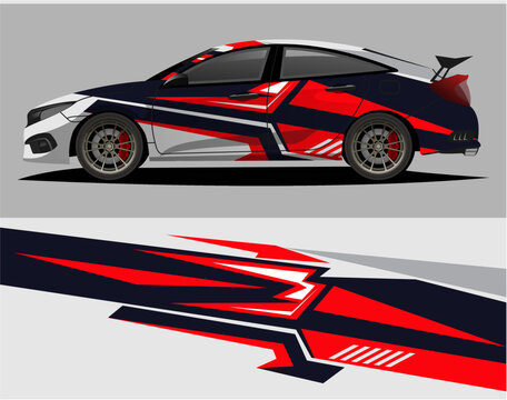 Sport car decal wrap illustration a10.eps