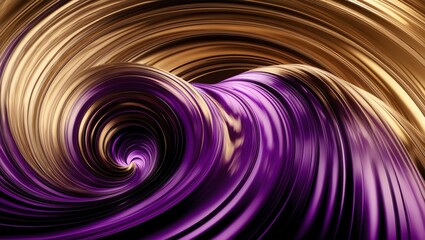 Abstract glassy combination of gold and purple gradient wave background