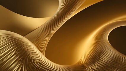 Abstract glassy combination of gold and gold gradient wave background