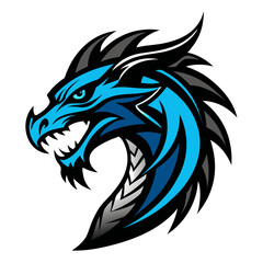 Fototapeta premium minimalist dragon head mascot logo 