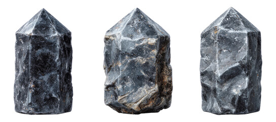 Naklejka premium Dark Crystal Obelisk with Faceted Edges and Sharp Points