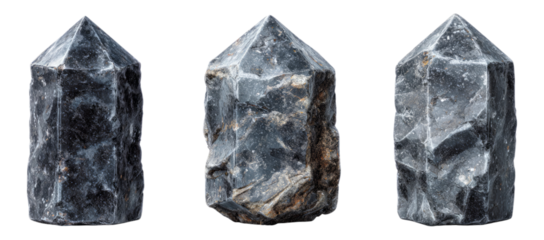 Dark Crystal Obelisk with Faceted Edges and Sharp Points