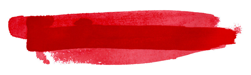 red watercolor background. Artistic hand paint. Isolated on transparent background.