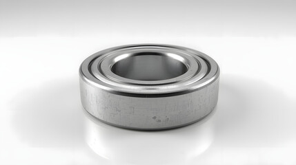 New Ball Bearing Element in a Mechanical Assembly, Shiny Metal Close-up