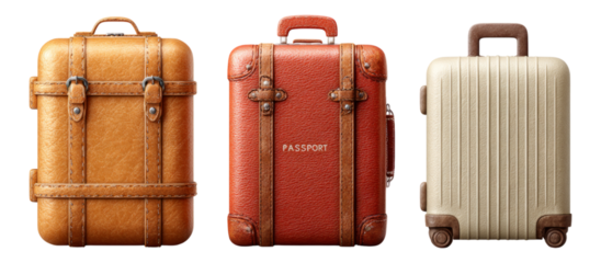 Three Distinct Luggage Designs for Travel or Vacation Purpose