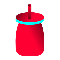 red plastic bottle