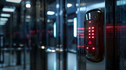 A photo of a biometric access control system.