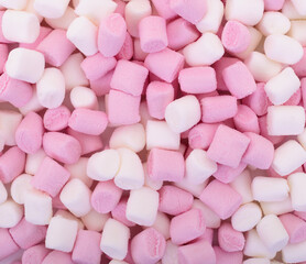 Pink and white marshmallows background