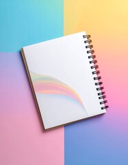 Spiral Notebook on Pastel Background - Blank Pages for Creative Ideas.
