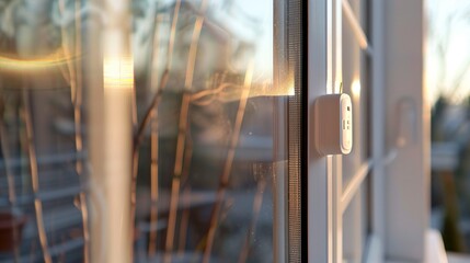 A photo of a home security window sensor.