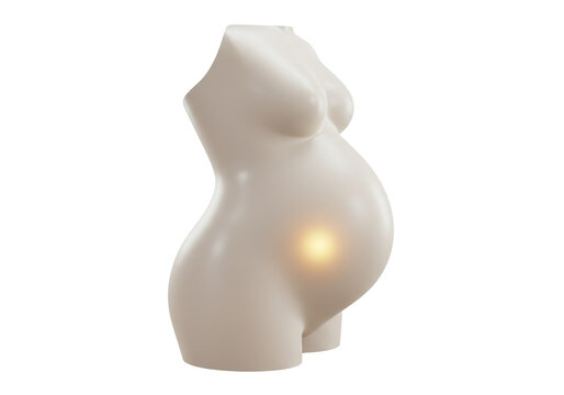 Pregnant woman body shape PNG illustration isolated on transparent background pregnancy concept art design element