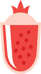 Scalable vector illustration of a pomegranate juice glass with seeds eps isolated on transparent background