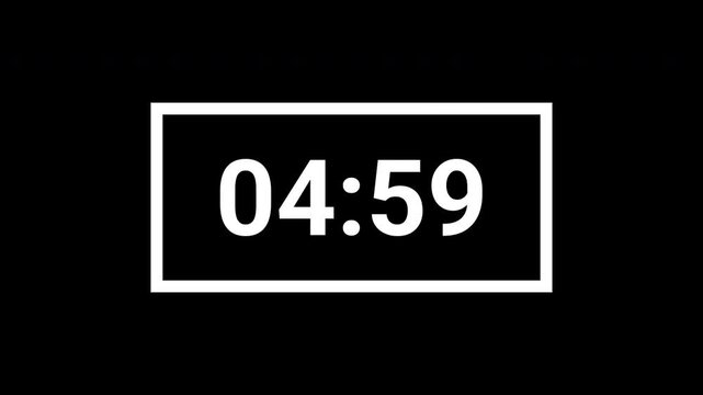 10 second timer countdown animation, countdown timer animation from 10s to 0s countdown timer animation on transparent on black background.4k animation