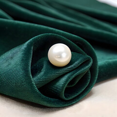 Black leather bag on green background with egg shaped pattern design fashion illustration