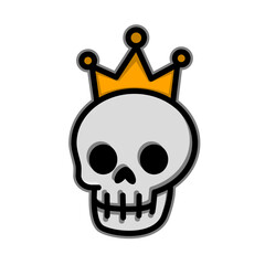 Evil Skull Wearing Golden Crown