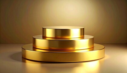 gold podium isolated on golden background