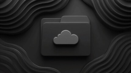 Secure your files on the cloud with this sophisticated folder icon, ideal for technology companies and data security services, promising reliable storage and confident data management solutions