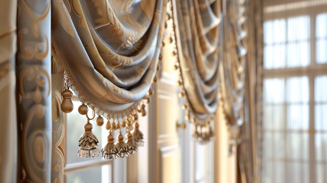 A photo of accessorized window treatments