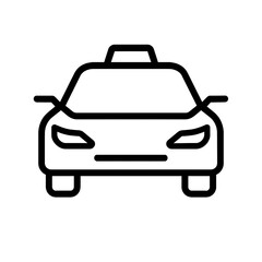 Obraz premium Minimalist front view of a taxi car icon.
