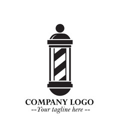 Black and White Barbershop Logo in Classic Vintage Vector Design for Modern Grooming and Style