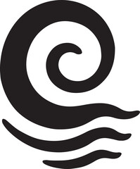 Ocean current swirl icon vector, perfect for marine, water, beach, travel, and minimal design projects.