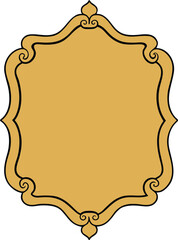 Ornate golden picture frame vector illustration scalable eps icon for decorative design isolated on transparent background