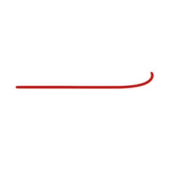 A simple red curved underline or swoosh line, often used as a decorative element, highlight, or graphic accent in design and presentations.