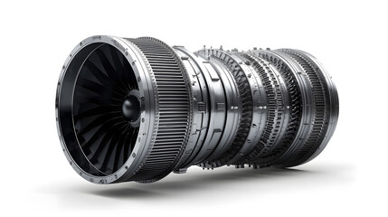Cross-Sectional View of a Jet Engine's Compressor or Turbine Stages