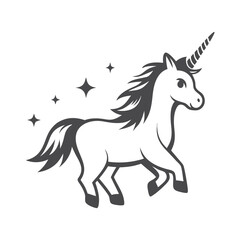 Pixelated White Unicorn with Detailed Mane on White Background