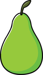 Green pear vector illustration isolated scalable eps fruit icon graphic design isolated on transparent background