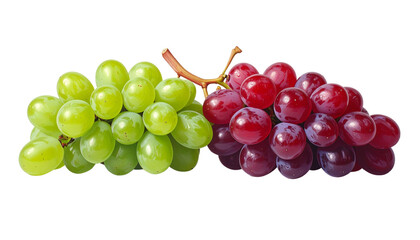 Fototapeta premium Artistic grape duo highlighting contrasting cluster sizes, isolated on transparent background